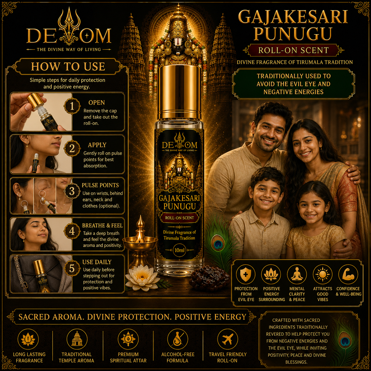 GAJAKESARI PUNUGU SCENT | PREMIUM ROLL-ON  DIVINE SCENT