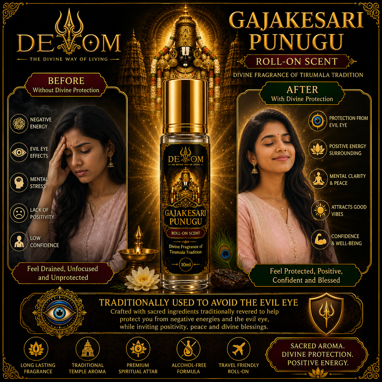 GAJAKESARI PUNUGU SCENT | PREMIUM ROLL-ON  DIVINE SCENT