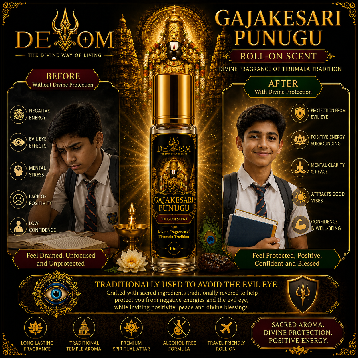 GAJAKESARI PUNUGU SCENT | PREMIUM ROLL-ON  DIVINE SCENT