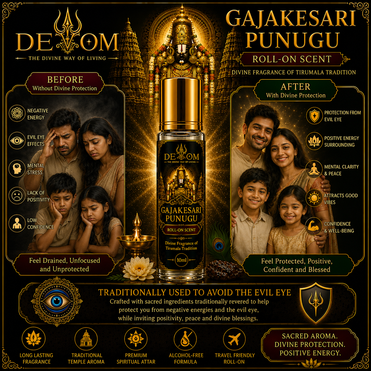 GAJAKESARI PUNUGU SCENT | PREMIUM ROLL-ON  DIVINE SCENT