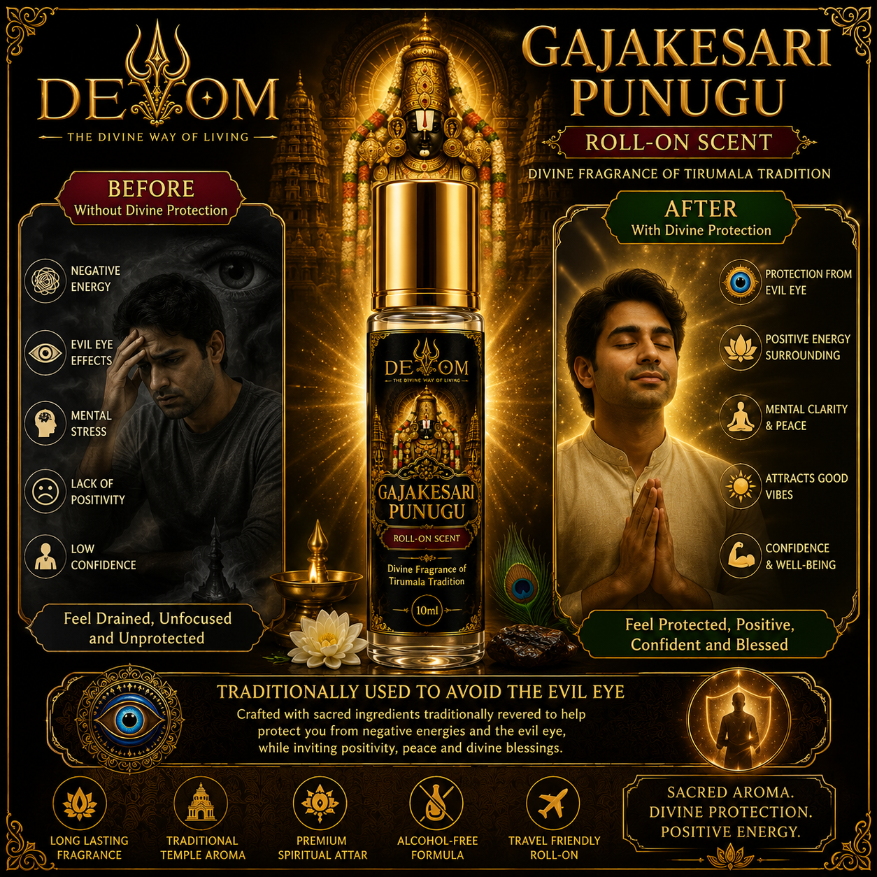 GAJAKESARI PUNUGU SCENT | PREMIUM ROLL-ON  DIVINE SCENT